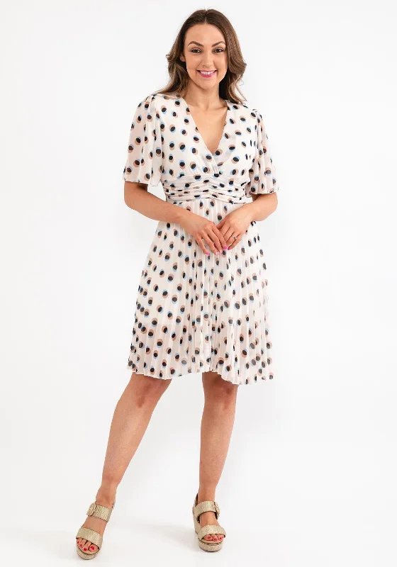 Seventy1 One Size Chiffon Mini Dress, Cream & Blue