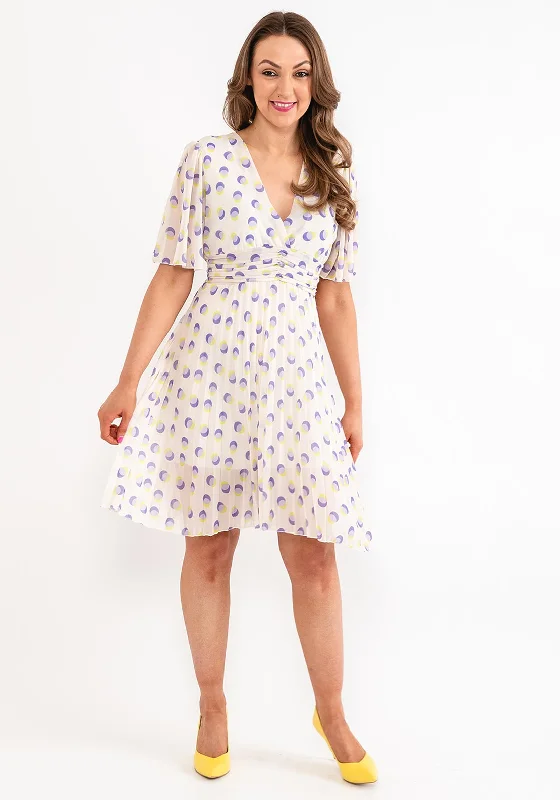 Seventy1 One Size Chiffon Mini Dress, Cream & Lilac