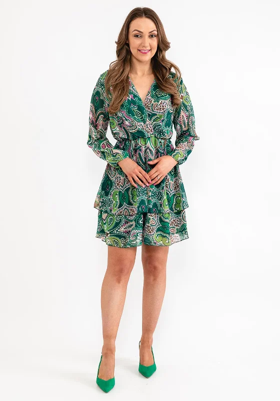 Seventy1 One Size Henna Print Mini Dress, Green