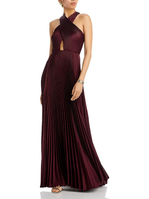 Athena Womens Satin Sleeveless Evening Dress