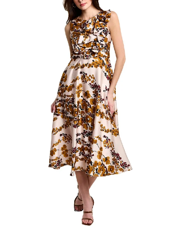 Badgley Mischka Ruffle Bodice Cocktail Dress