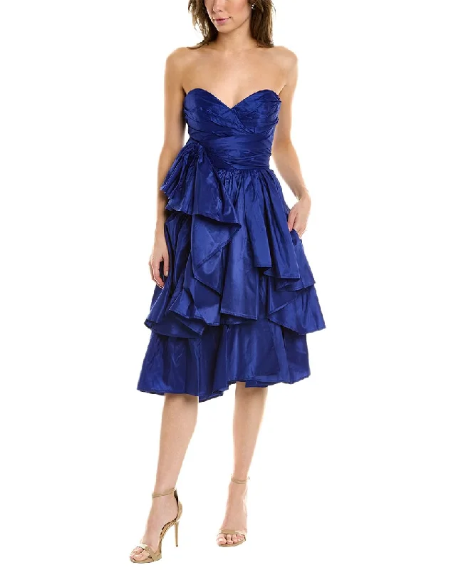 Carolina Herrera Sweetheart Silk Cocktail Dress