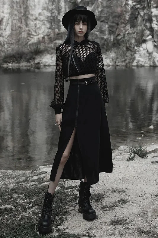 Women's Minimalist Long High Belt Pendulum Detachable A Waist Two-wear Half Chiffon Thin Skirt Women's Minimalist Long High Belt Pendulum Detachable A Waist Two-wear Half Chiffon Thin Skirt