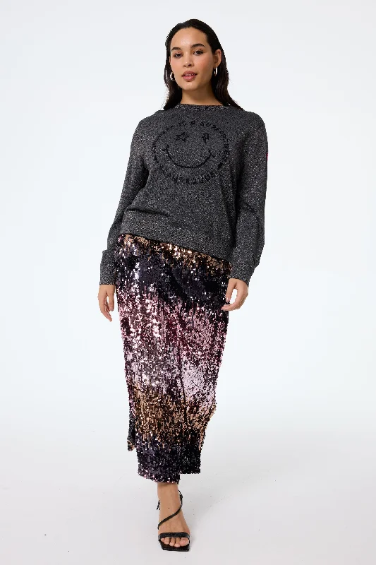 COMING SOON: Pink Ombre Sequin Side Split Skirt