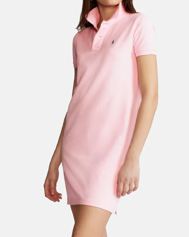 Polo Shirt Dress In Pink