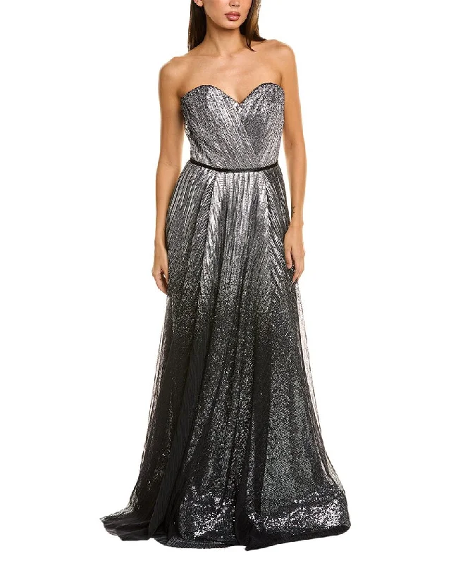 Rene Ruiz Strapless Satin Mermaid Gown