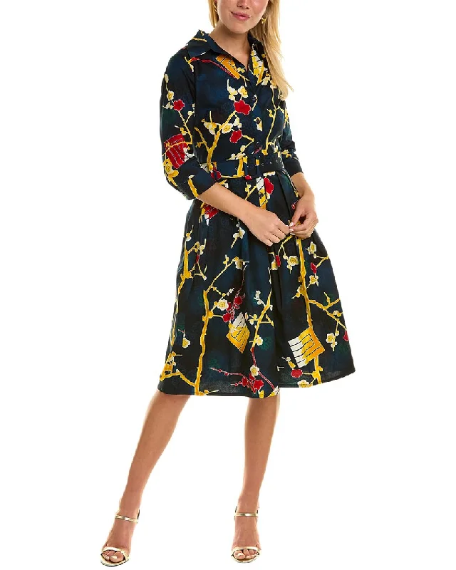 Samantha Sung Audrey 1 3/4-Sleeve Shirtdress