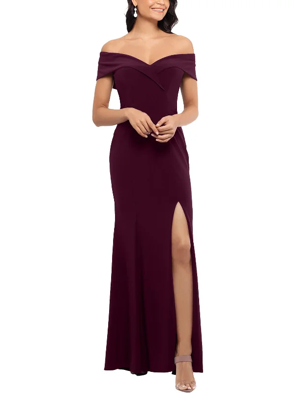 Womens Off-The-Shoulder Sheath Formal Dress