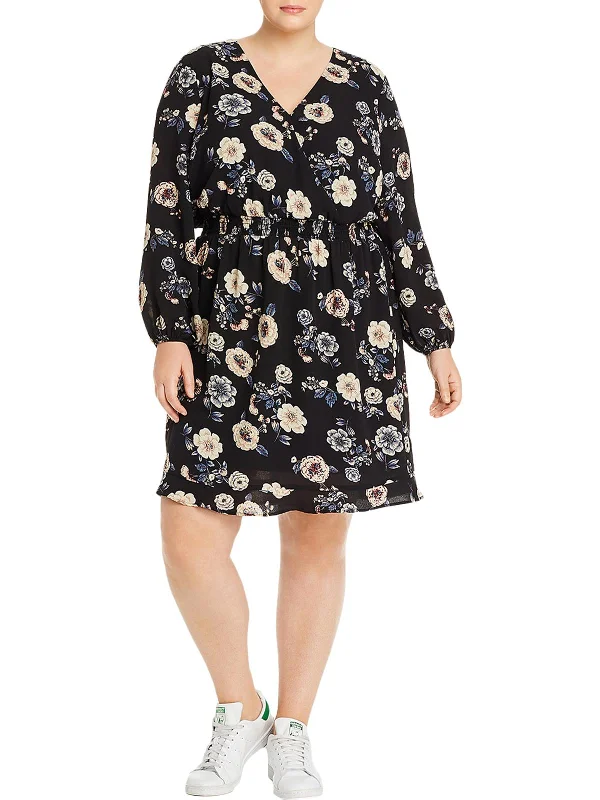 Womens Ruffled Cocktail Dress