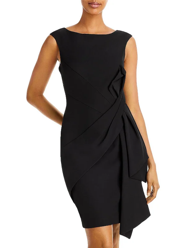 Womens Side Bow Cap Sleeve Cocktail Dress