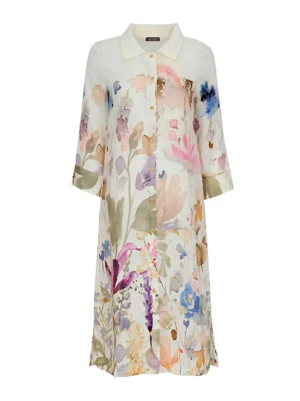 Women's Whimsique Linen Shirt Dress In Multi