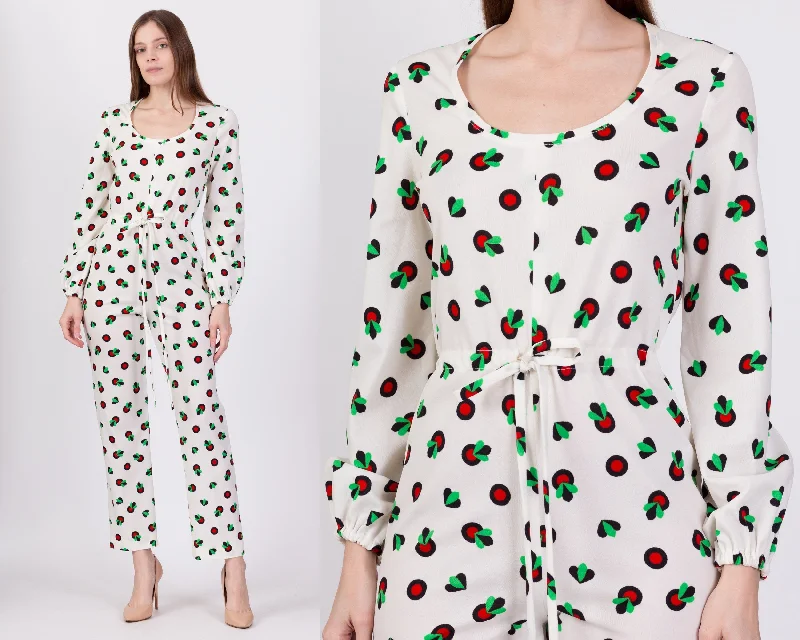 70s Novelty Fruit Print Jumpsuit - Medium