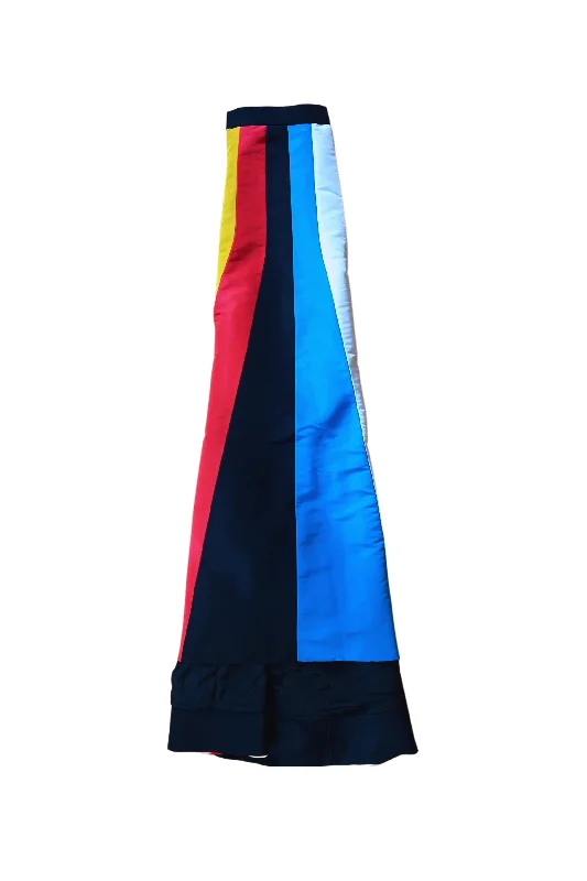 Stripe Tie Back Trumpet Skirt