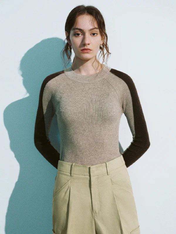 Crew Neck Skinny Knitted T-Shirt