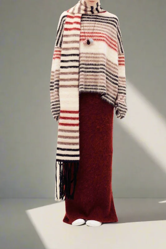 Delphine Dahlia Wool Knit Skirt