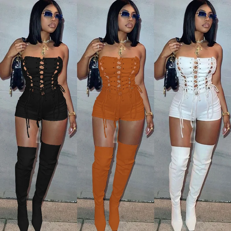 Fashion Casual Sexy Cutout Sleeveless Solid Color Jumpsuit(CL9993)