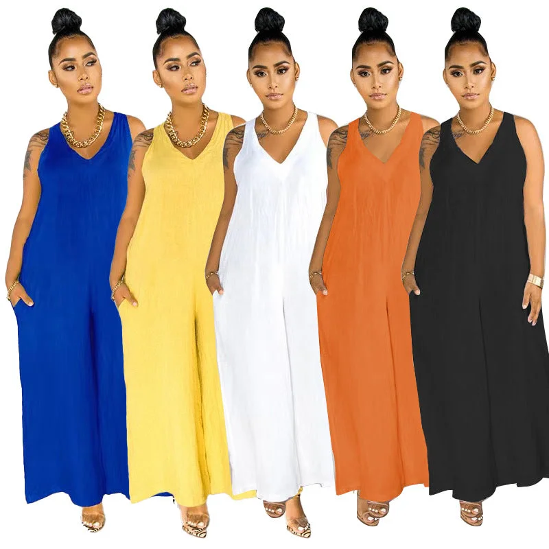 off-the-Shoulder Loose-Fit Lightweight Jumpsuit（CL11664）
