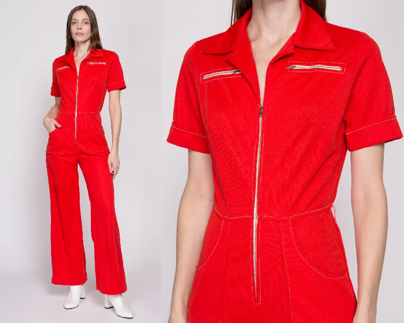 Small 70s Mod Red Jumpsuit