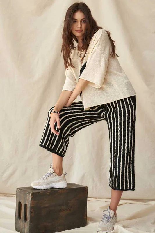 Sunday Funday Striped Pocket Sweater Pants