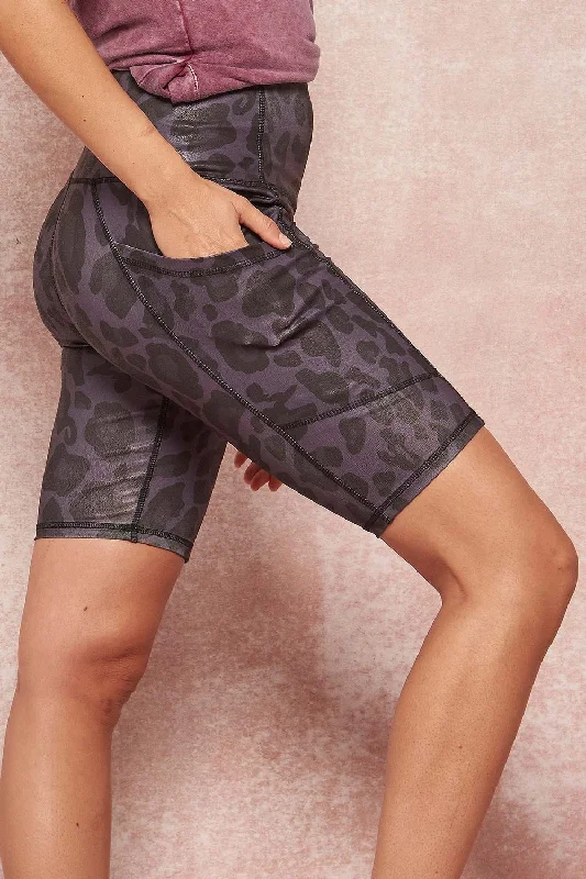 Untamed Spirit Leopard-Print Pocket Bike Shorts