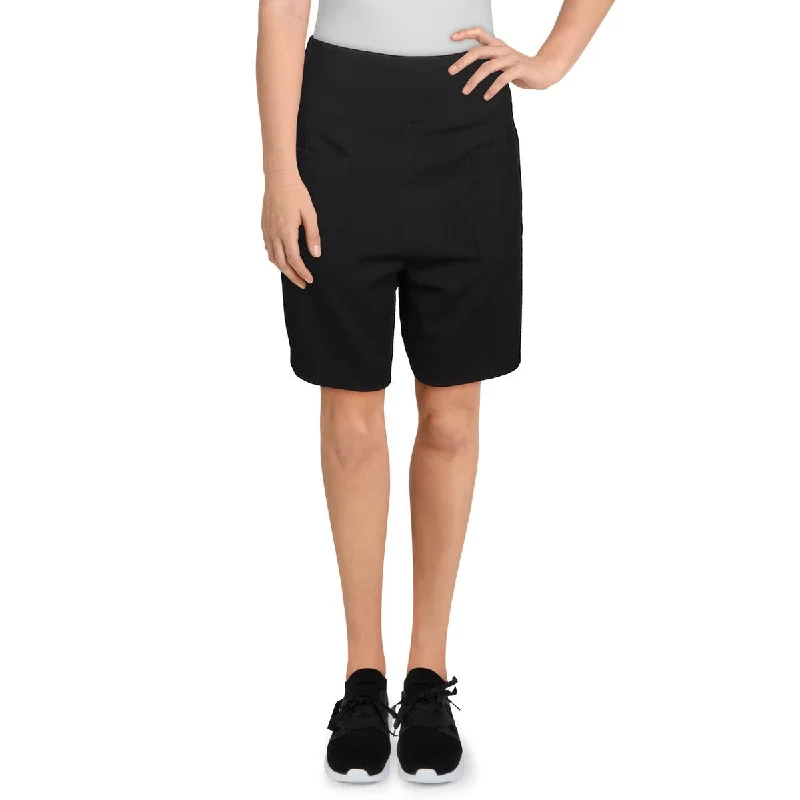 Danielle Bernstein Womens High Waist Solid Bike Shorts