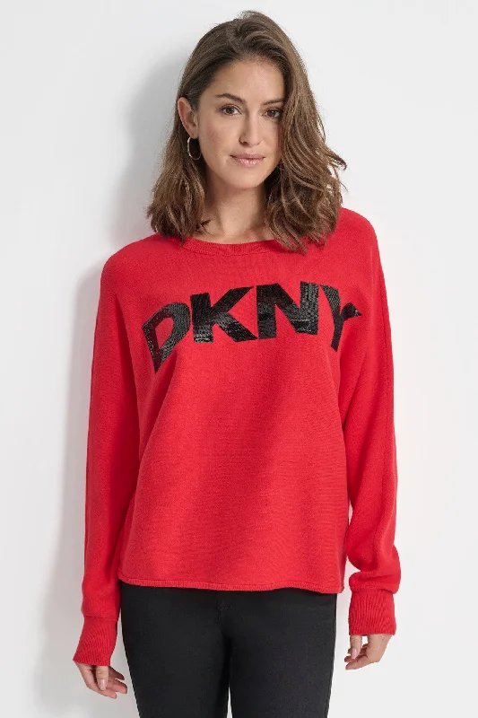 SEQUIN LOGO SWEATER