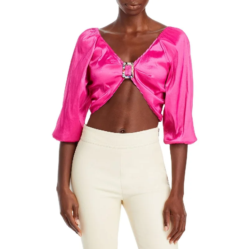 Hosbjerg Womens Elora V-Neck Short Crop Top