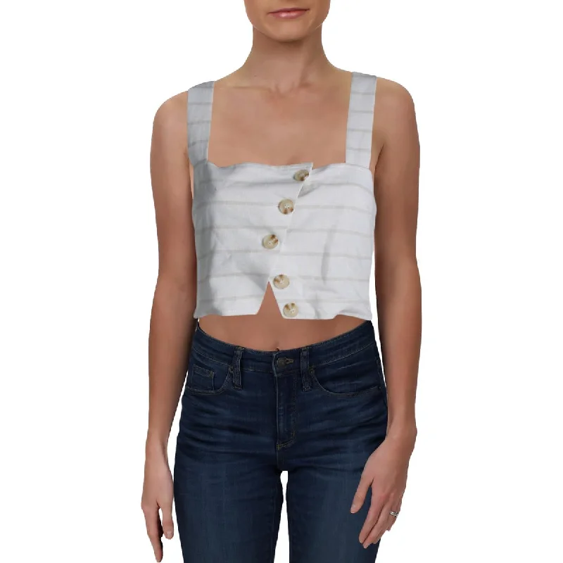 Lucca Womens Striped Bralette Crop Top