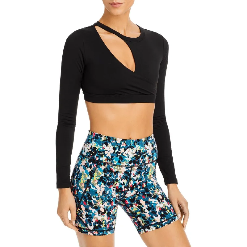 n:PHILANTHROPY Womens Roxbury Cut-Out Asymmteric Crop Top