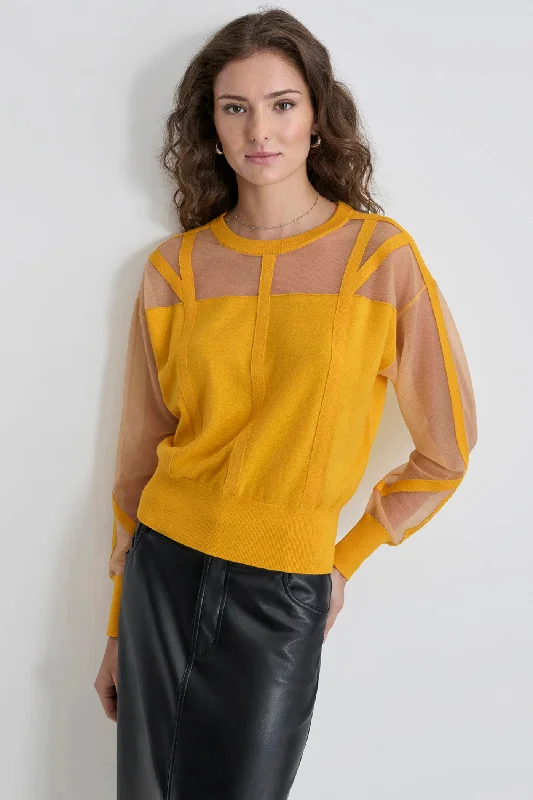 CORSET SEAM SHEER TOP