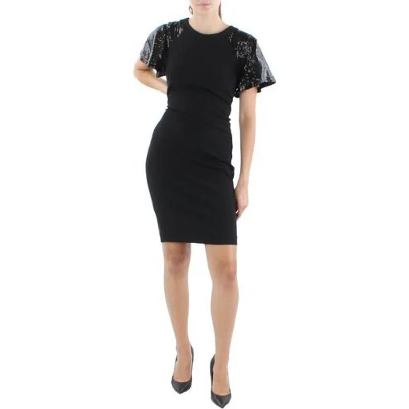 Calvin Klein Womens Petites Sequined Mini Sheath Dress