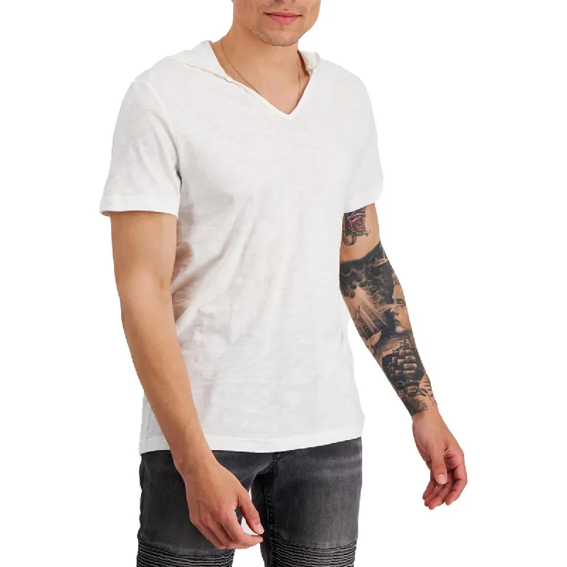 INC Mens Hooded V-Neck T-Shirt