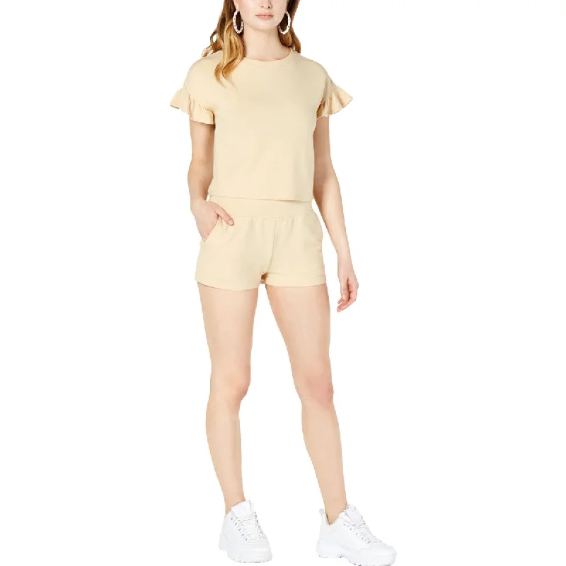Material Girl Womens Juniors Cut Out Tie Back Crop Top