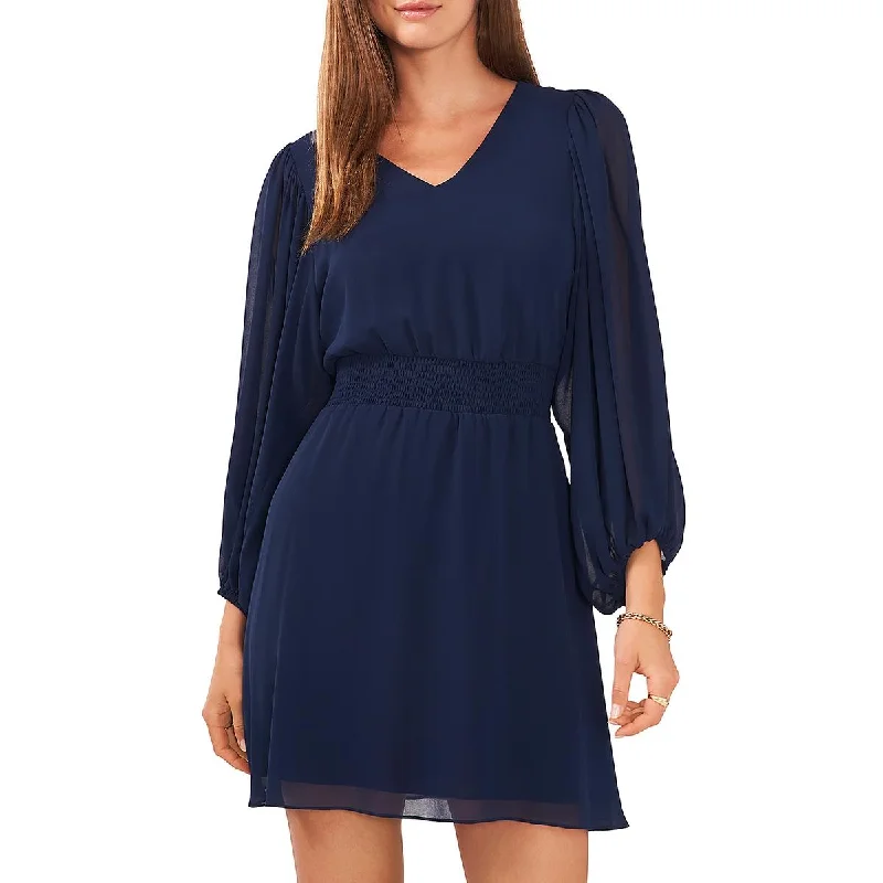 Vince Camuto Womens Sheer Mini Sheath Dress
