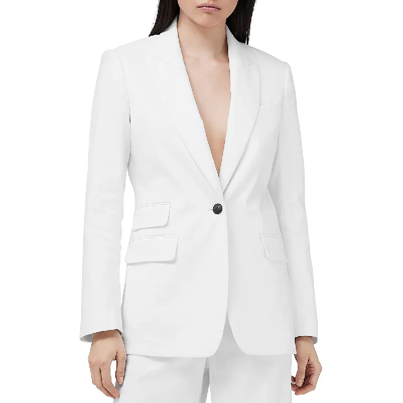 Foster Womens Linen Work Wear One-Button Blazer