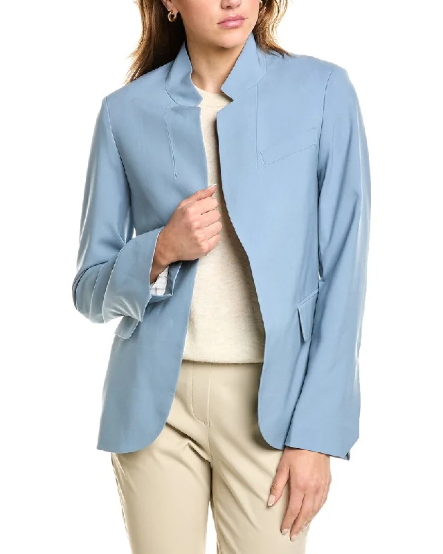 Zadig & Voltaire Very Light Blue Crepe Wool Blazer