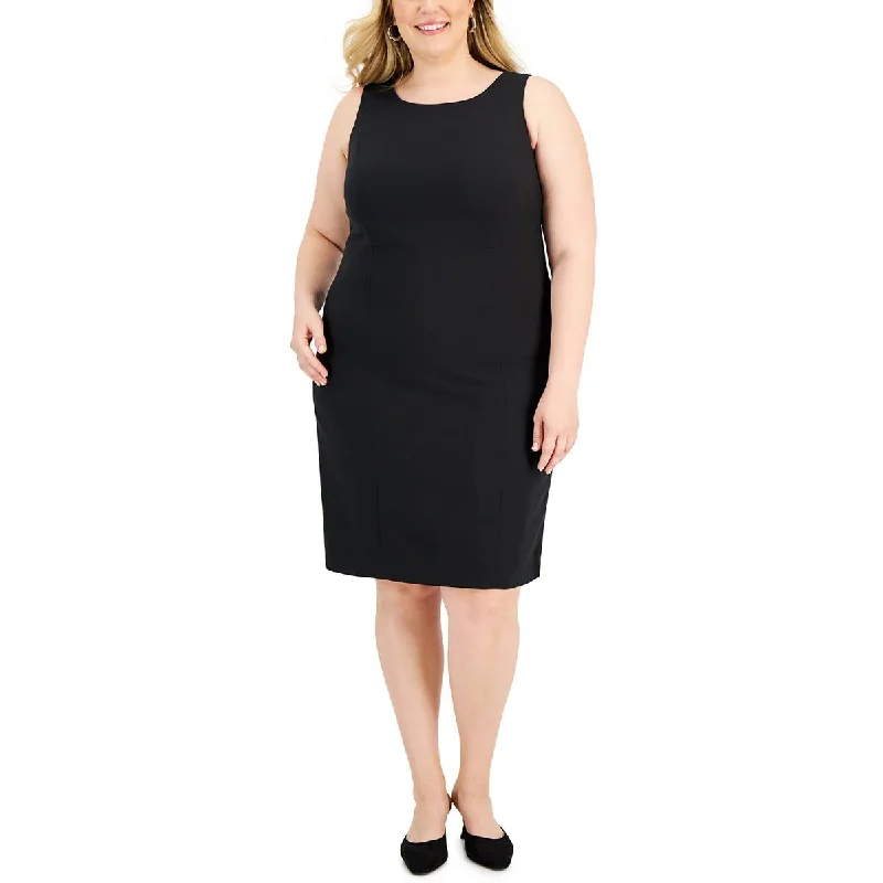 Le Suit Womens Plus Sleeveless Knee-Length Sheath Dress
