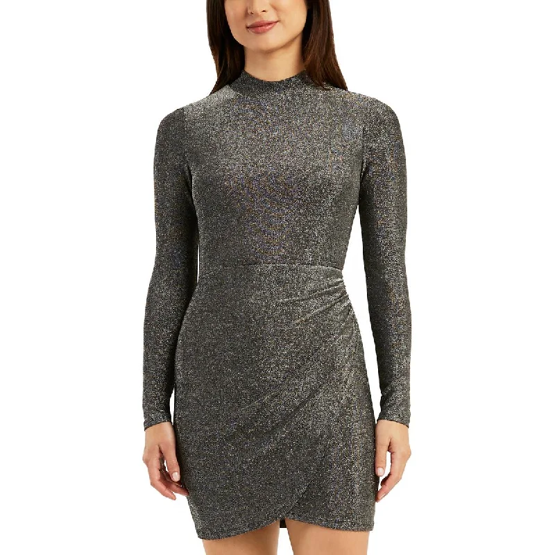 BCX Womens Juniors Tulip Metallic Sheath Dress