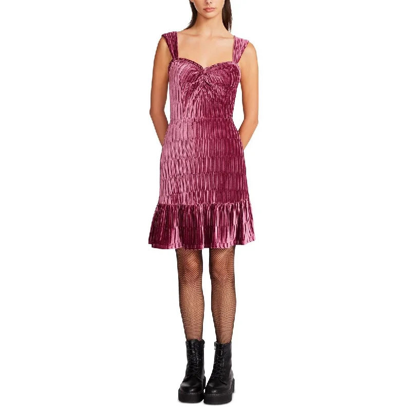 Betsey Johnson Womens Velvet Knee Length Sheath Dress