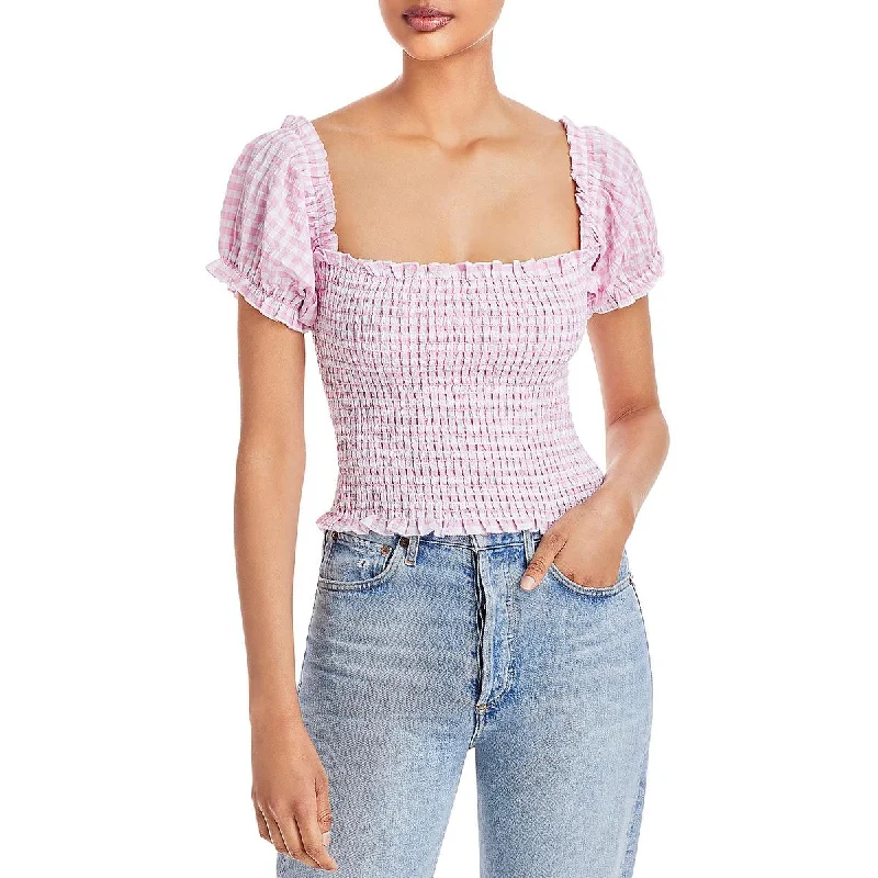 Chaser Womens Smocked Doll Cropped