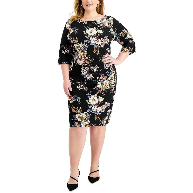Connected Apparel Womens Plus Formal Long Sheath Dress