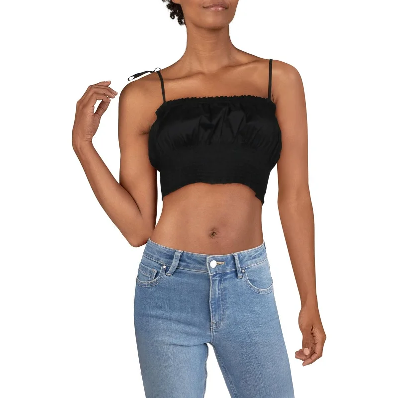 Danielle Bernstein Womens Smocked Crop Crop Top