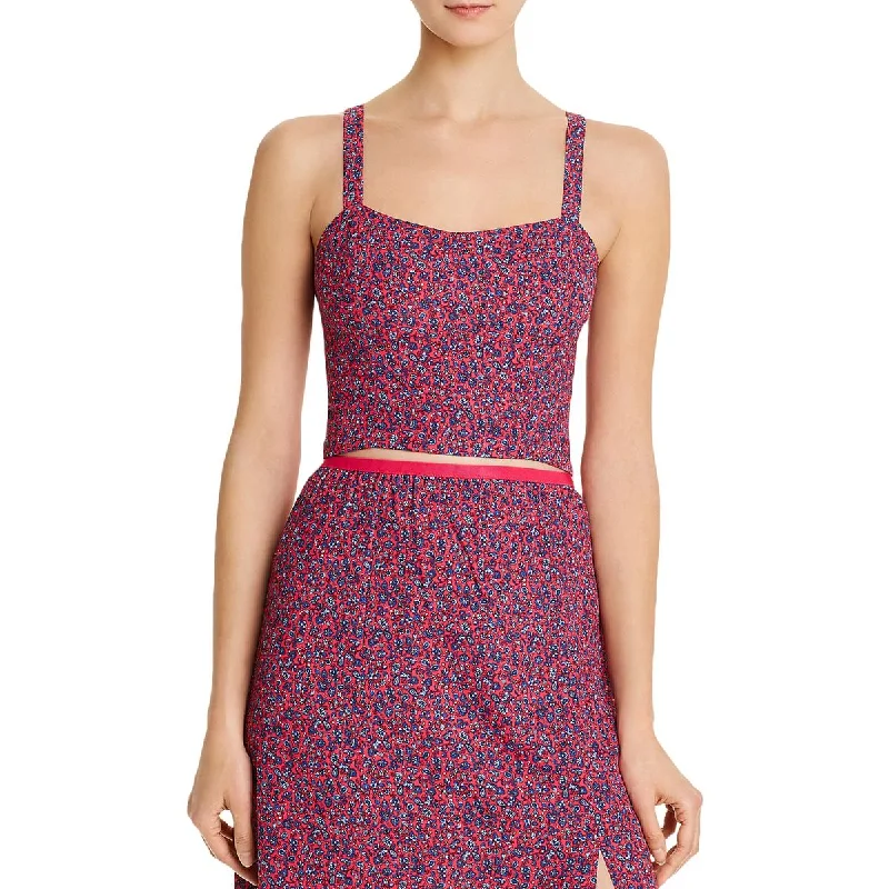 French Connection Womens Verona Floral Sleeveless Crop Top