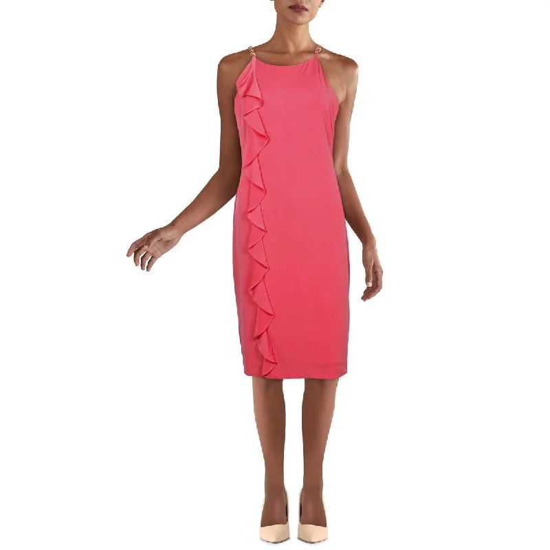 Kensie Dresses Womens Chain Trim Knee-Length Sheath Dress
