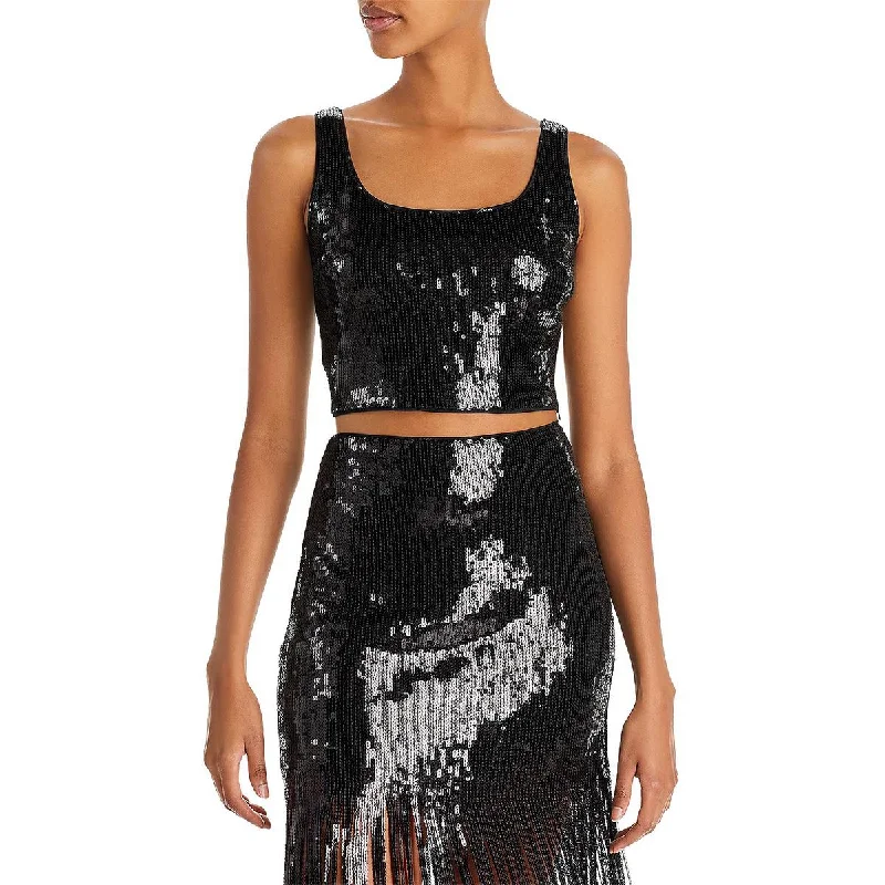 Lucy Paris Womens Morgan Sequined Short Cropped