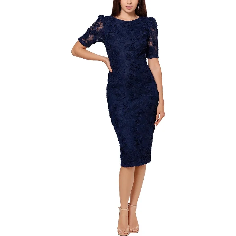 Xscape Womens Lace Applique Sheath Dress