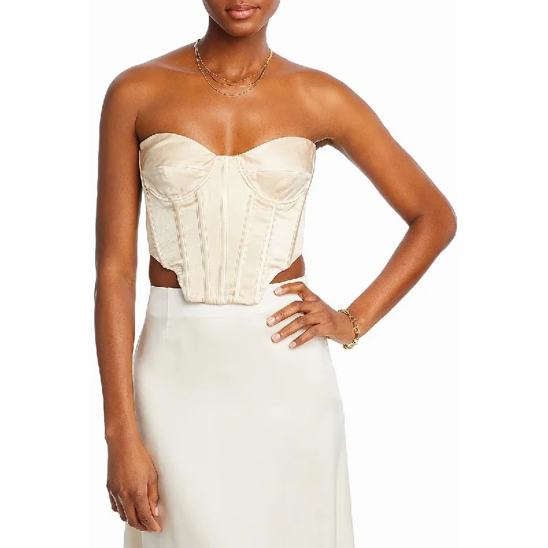 Bardot Womens Bustier Strapless Cropped
