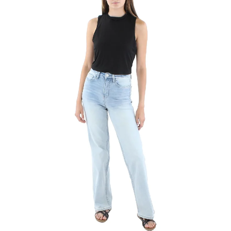 Emerald Sundae Womens Juniors Mock Neck Short Cropped
