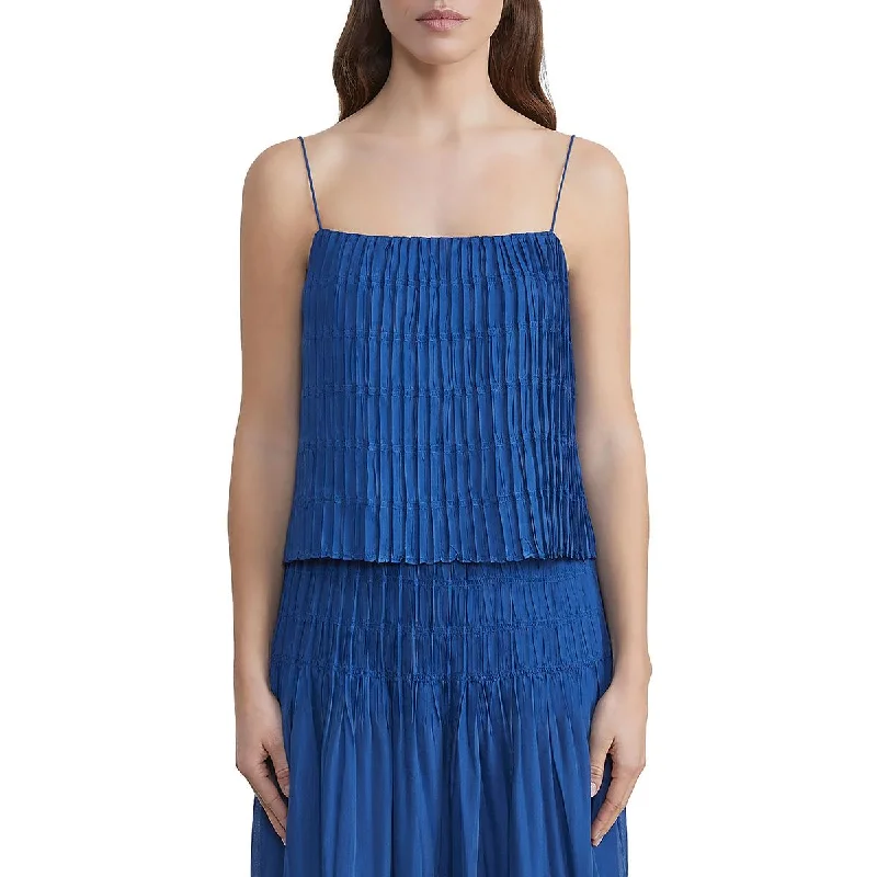 Lafayette 148 New York Womens Smocked Cropped Cami