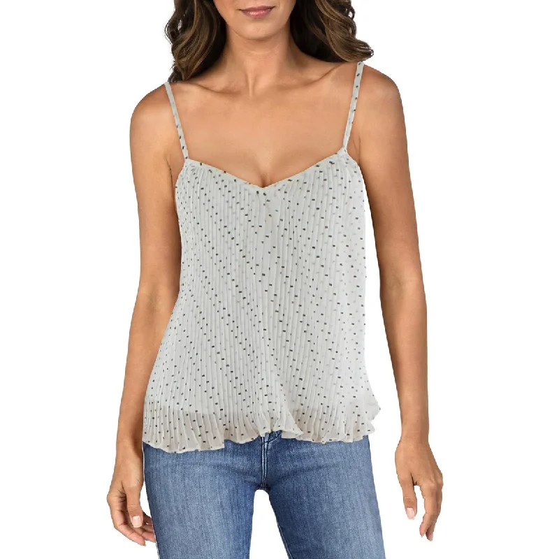 Walter Baker Womens Dotted V-Neck Cropped